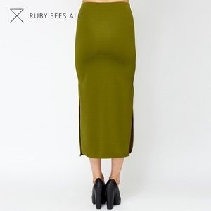 PLUS SIZE MIDI SKIRT khaki